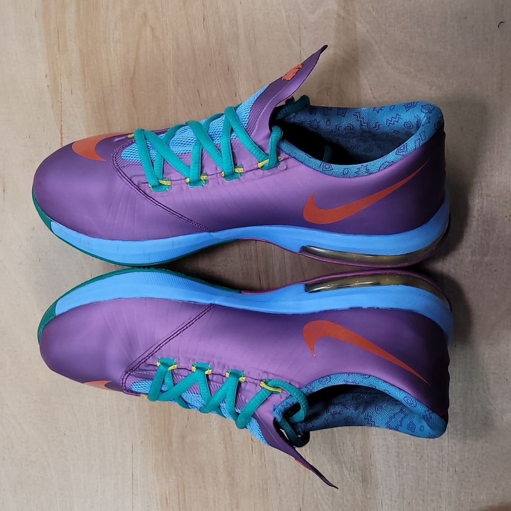 Nike KD VI "6" Rugrats Special Edition Purple Orange Youth Sneakers 599477-500 - Picture 7 of 9